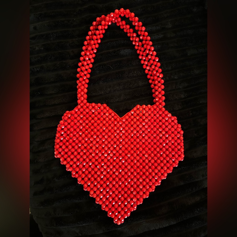 Beaded Heart Shaped Purse